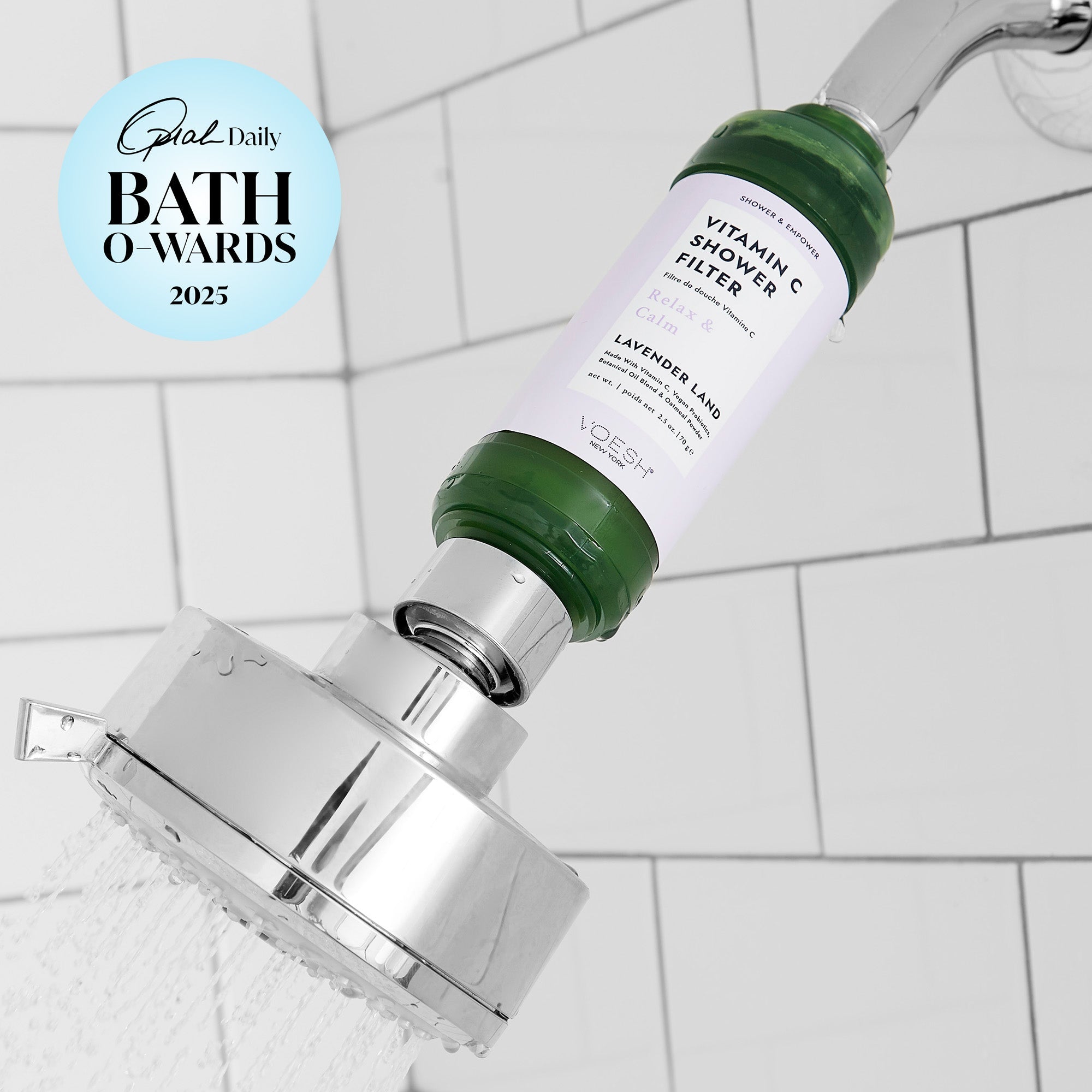 VOESH Vitamin C Shower Filter – Lavender Land, Chlorine-Removing & Aromatherapy, 110-Shower Capacity