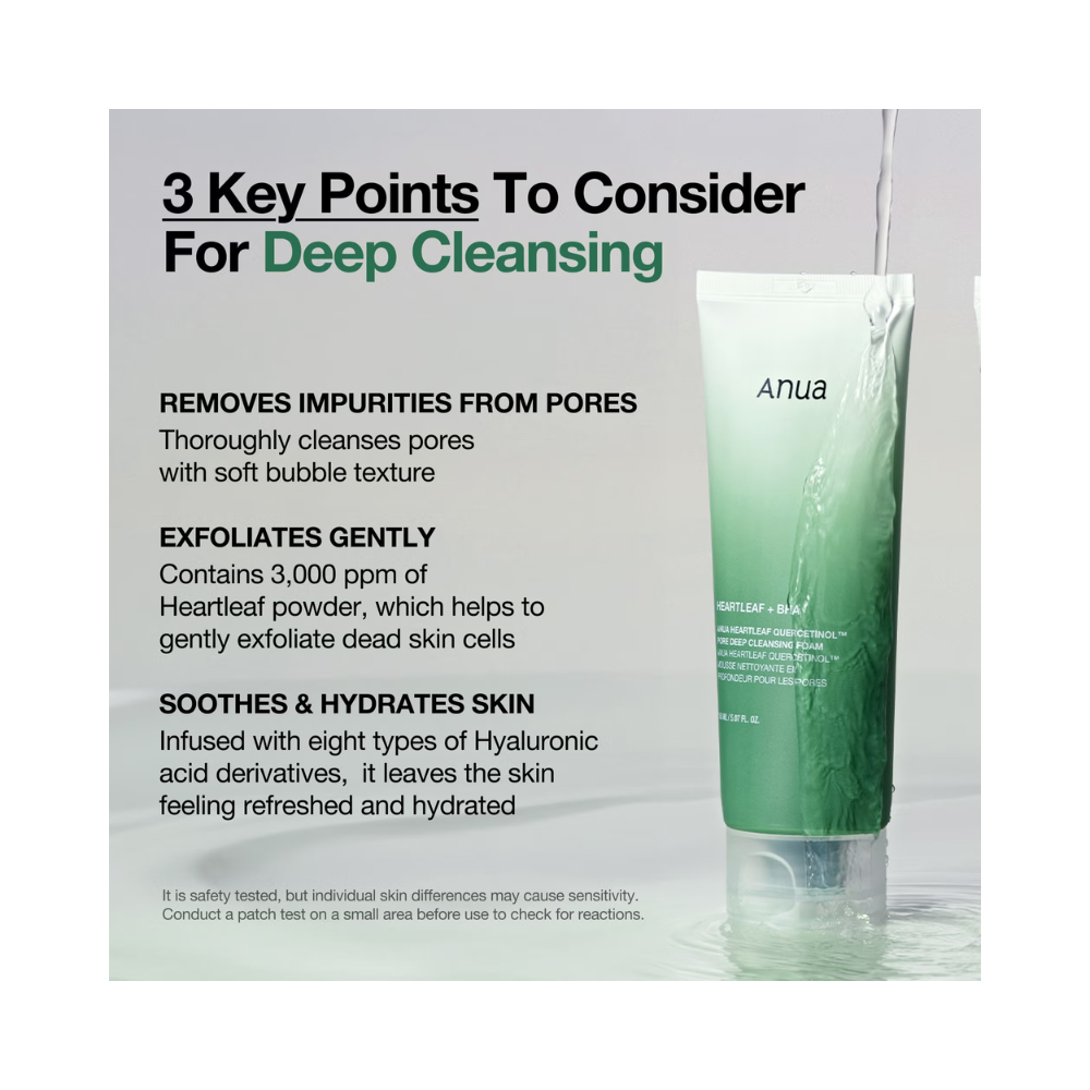 Anua Heartleaf Quercetinol™ Pore Deep Cleansing Foam, 150 ml