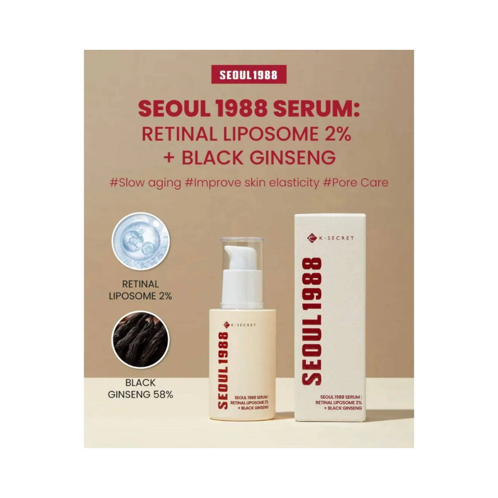 K-secret Seoul 1988 Serum: Retinal Liposome 2% + Black Ginseng, 50ml