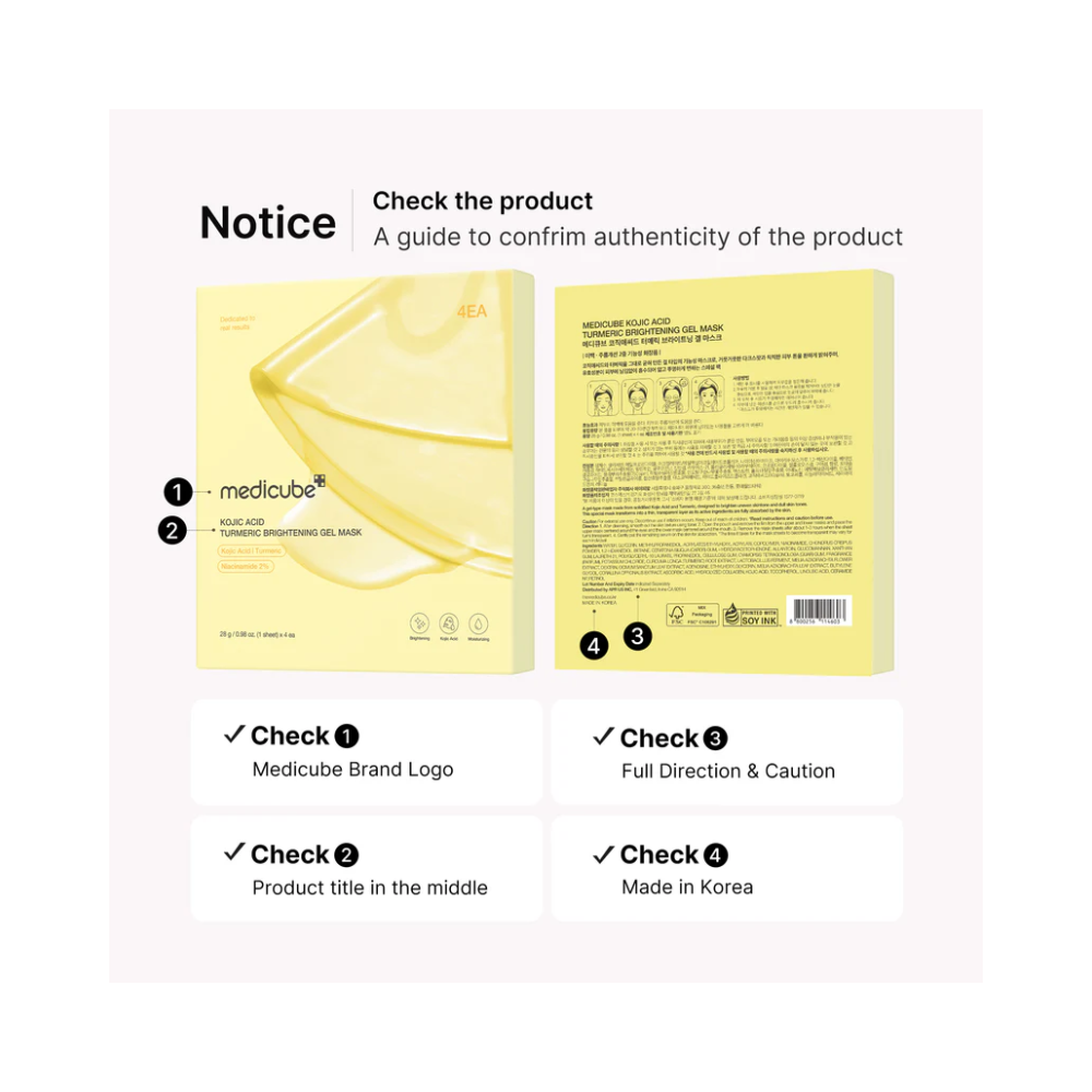 Medicube Kojic Acid Turmeric Brightening Gel Mask, 28 g
