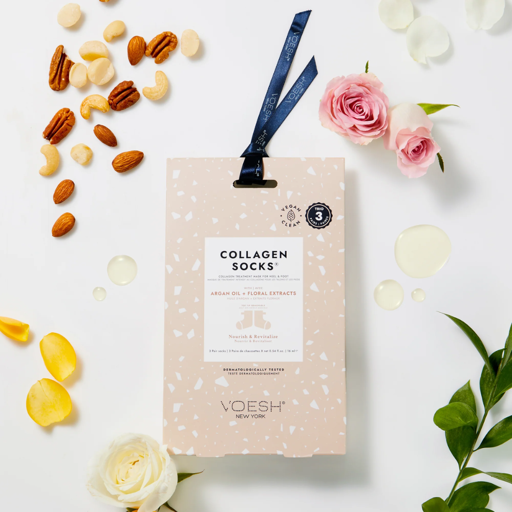 Voesh Collagen Socks Trio 3 Pairs-Argan Oil and Floral Extract