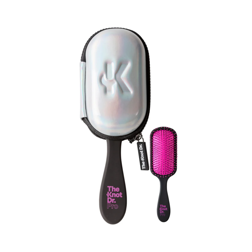 The Knot Dr. Pink Pro Hairbrush with Holographic Headcase
