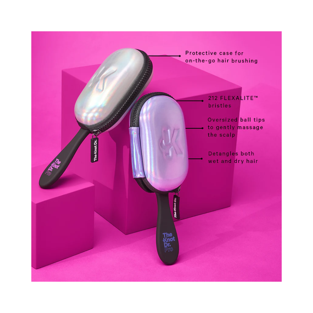 The Knot Dr. Pink Pro Hairbrush with Holographic Headcase