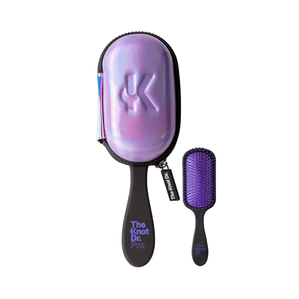 The Knot Dr. Purple Pro Hairbrush with Holographic Headcase