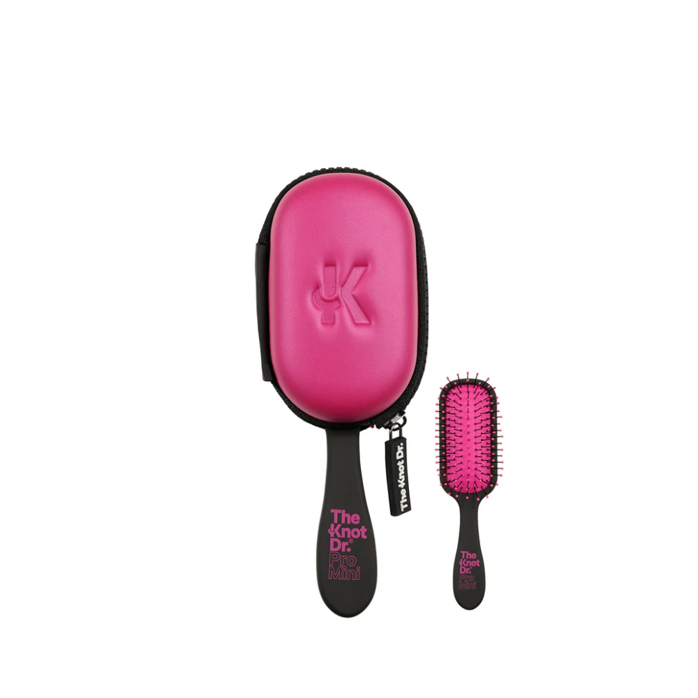 The Knot Dr. Pink Pro Mini Hairbrush with Headcase