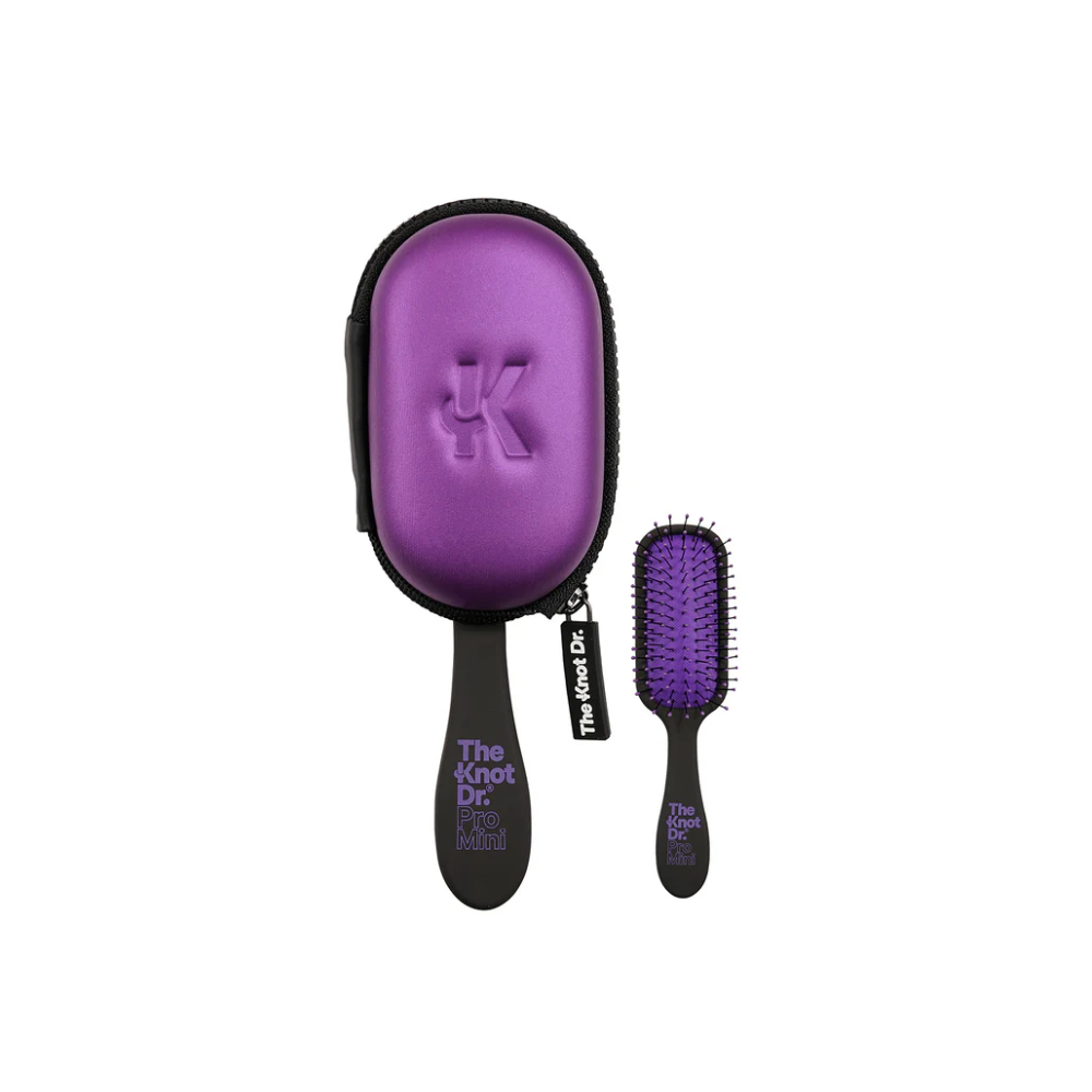 The Knot Dr. Purple Pro Mini Hairbrush with Headcase