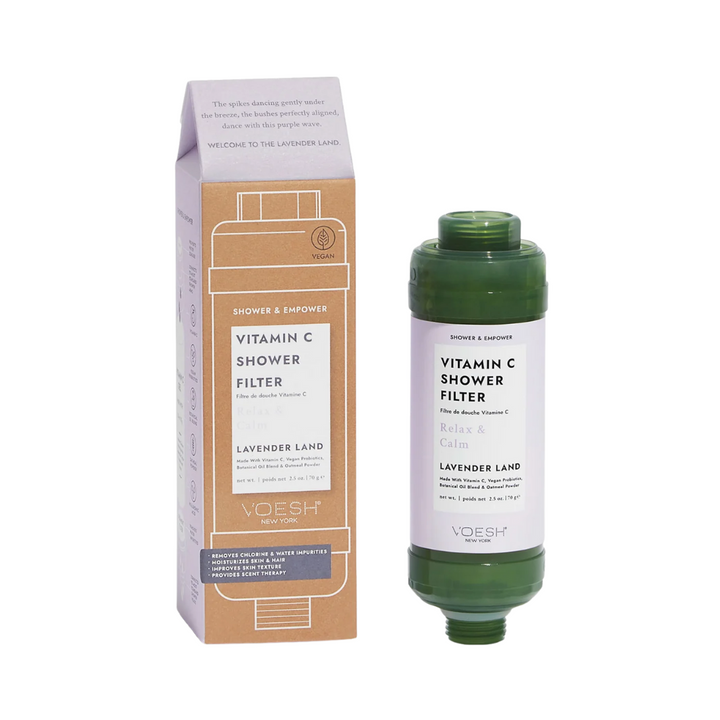 VOESH Vitamin C Shower Filter – Lavender Land, Chlorine-Removing & Aromatherapy, 110-Shower Capacity