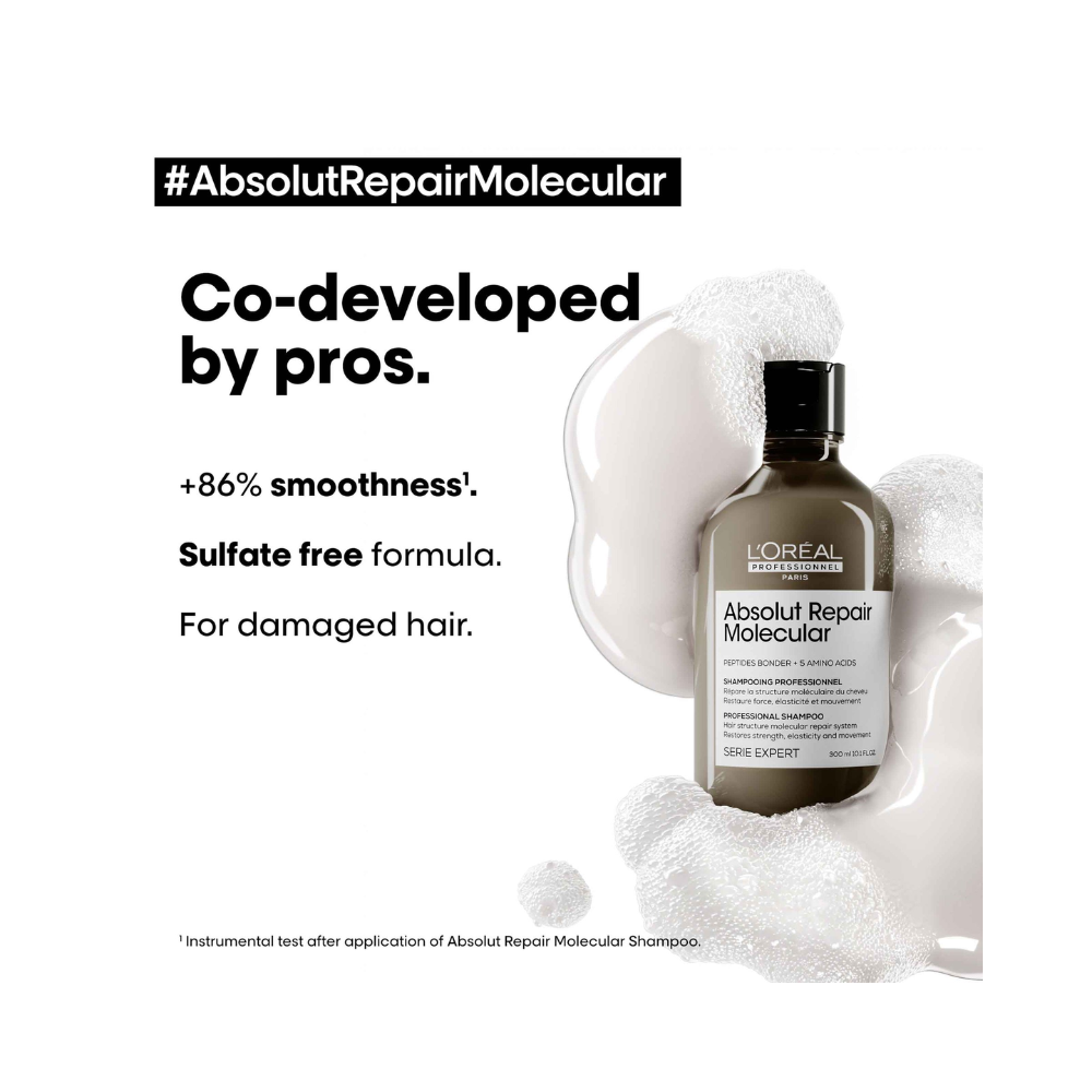 L'Oréal Absolut Repair Molecular Professional Shampoo Sulfate-Free Reparing Damaged Hair, 300ml