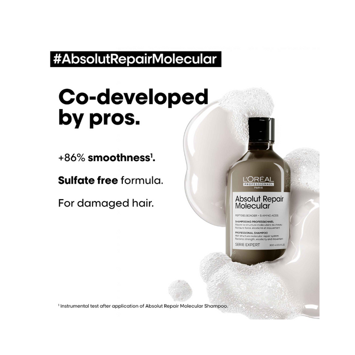 L'Oréal Absolut Repair Molecular Professional Shampoo Sulfate-Free Reparing Damaged Hair, 300ml