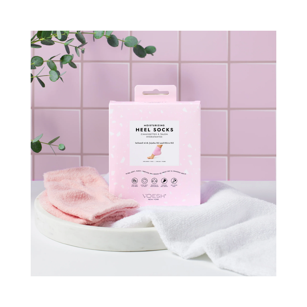 Voesh Moisturizing Heel Socks Pink